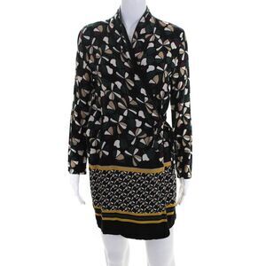 Deby Debo Womens Ophelia Printed Dress Black Blue Red Size Medium 11214380